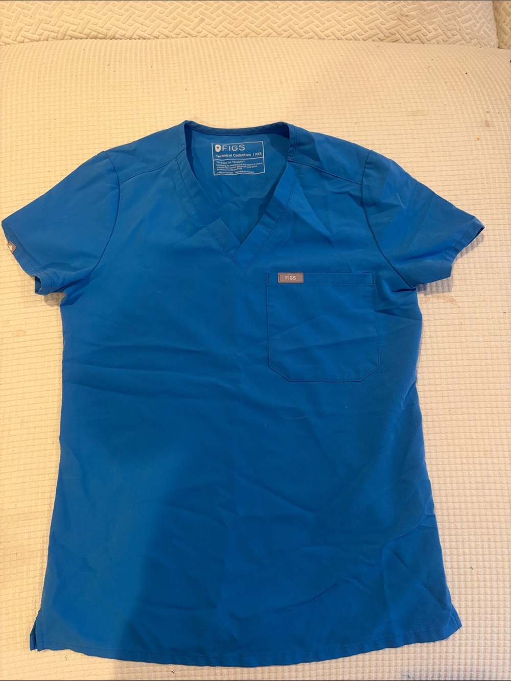 Figs V-Neck Scrub Top in Light Blue